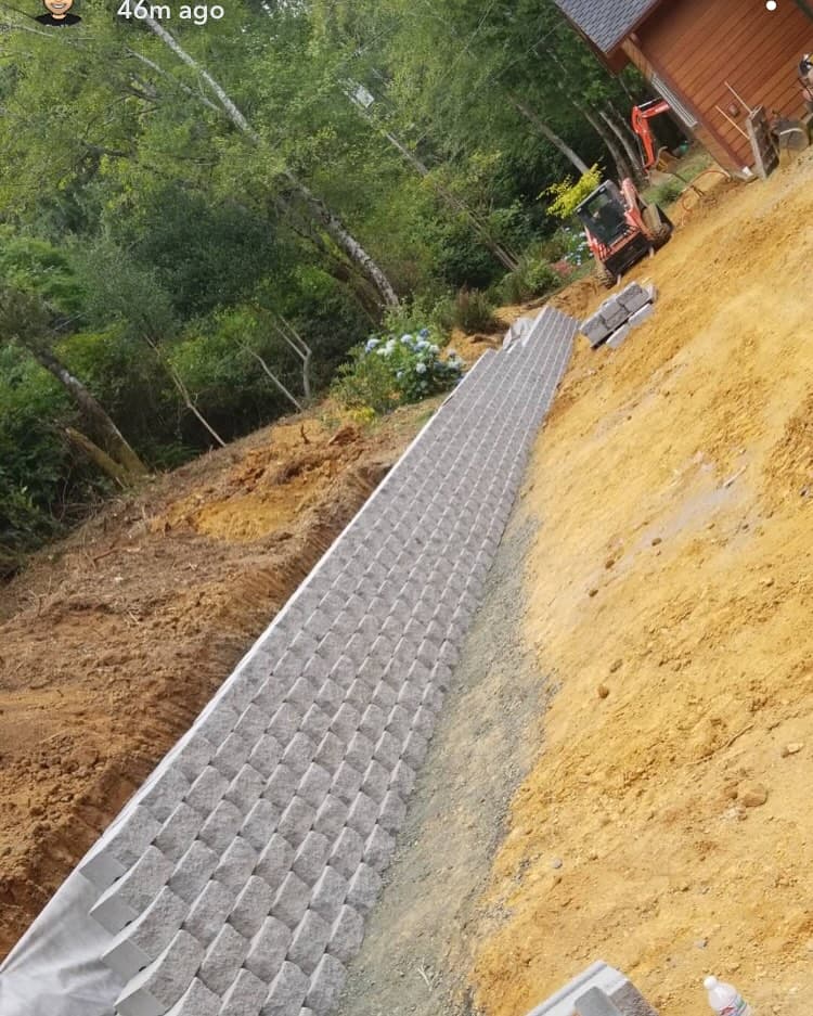 Residential Foundation Protection & Retaining Wall - Retaining Walls / Drainage Solutions project in Coos Bay Area, Oregon (photo 1)